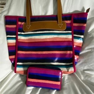 Fossil multicolored tote